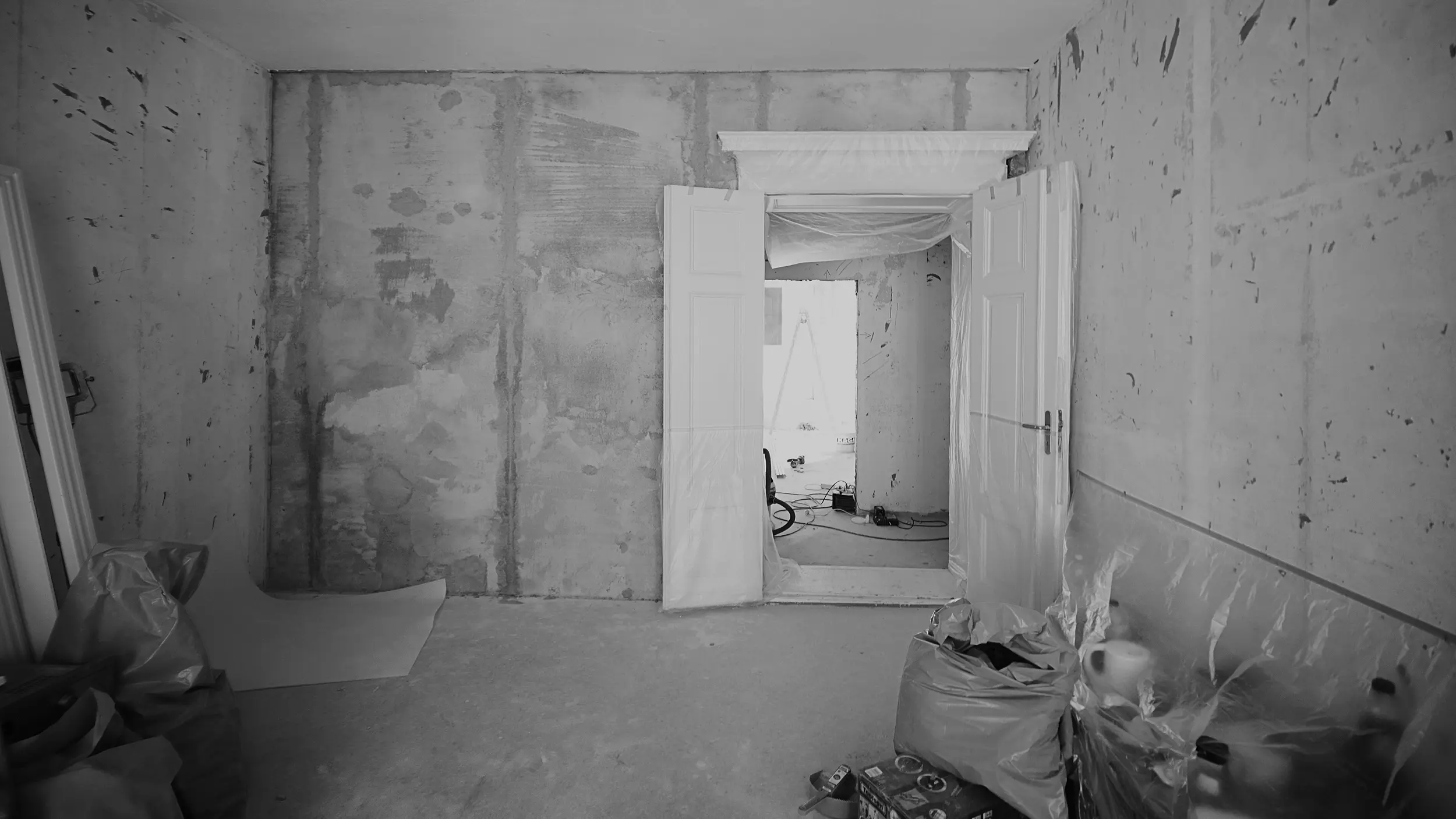 Altbausanierung, Kassettentür, Kalkputz